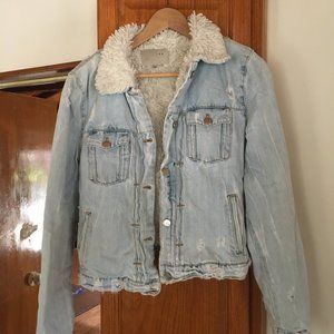 IRO distressed acid wash jean jacket - Size 2